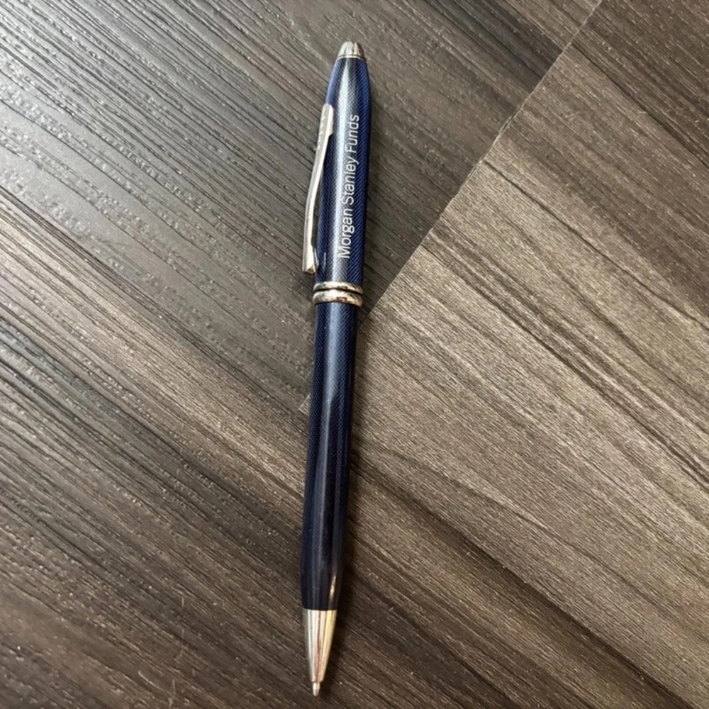 Blue Ballpoint Pen with Silver Accents